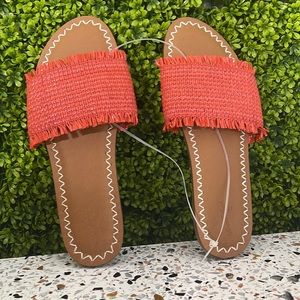 Orange basket weave sandals universal thread